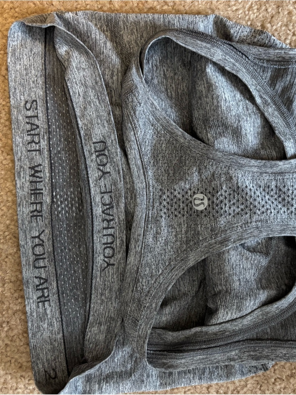 lululemon athletica Gray Seamless Racerback Tank Top